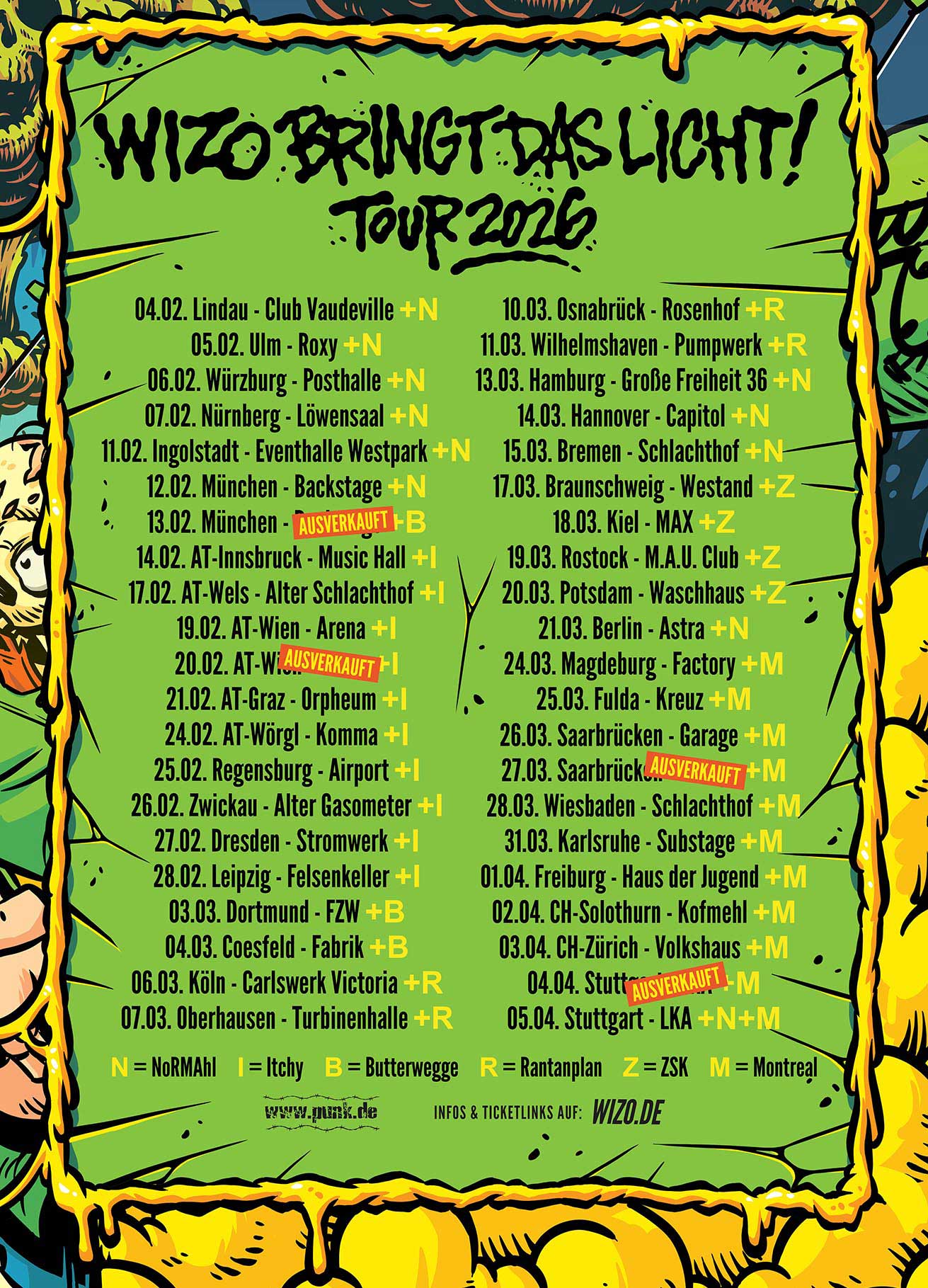 WIZO bringt das Licht! Tour 2026
Jetzt Konzert-Tickets holen! WIZO bringt das Licht! Tour 2026
Jetzt Konzert-Tickets holen!