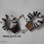 Zebraplüsch-Handschellen, schwarz-weiß