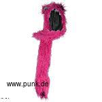 Monstermütze samt Schal, pink