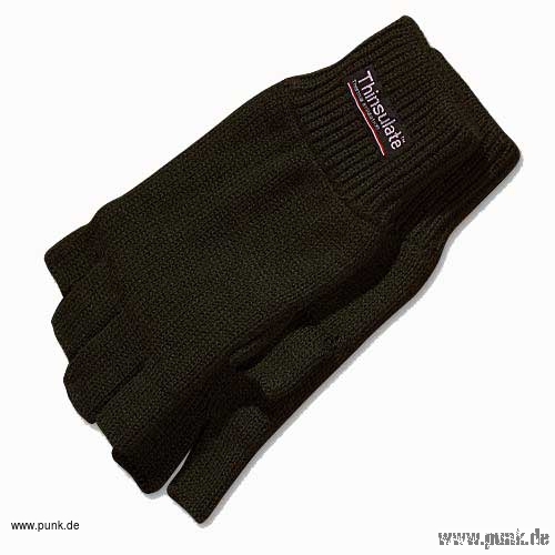 : Fingerlose thinsulate Handschuhe, schwarz