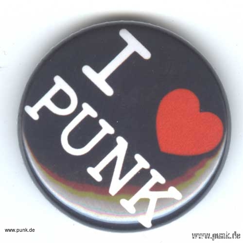 Sexypunk: Schwarzer I love Punk - Button