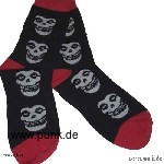 Misfits: Schwarze Socken mit weißen Misfits-style Schädeln