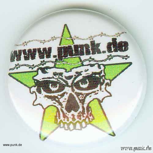 www.punk.de: Skull-Logo Button, weiß