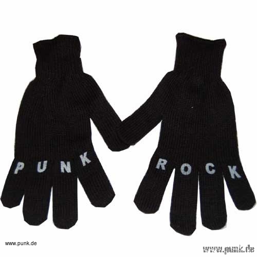 Sexypunk: Strickhandschuh: Punkrock-Schriftzug