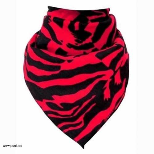 : Halstuch/Haarband, Bandana, schwarz rot Zebra 