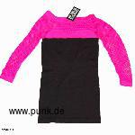 Poizen Industries: Schwarzes Shirt mit neonpinkem Netz