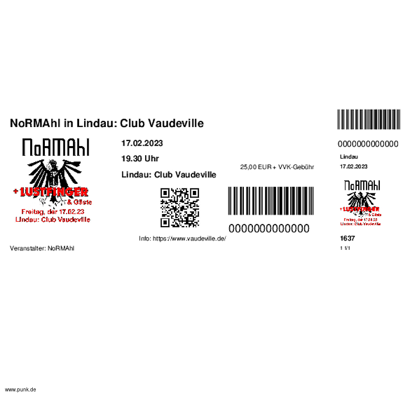 : HardTicket NoRMAhl in Lindau: Club Vaudeville
