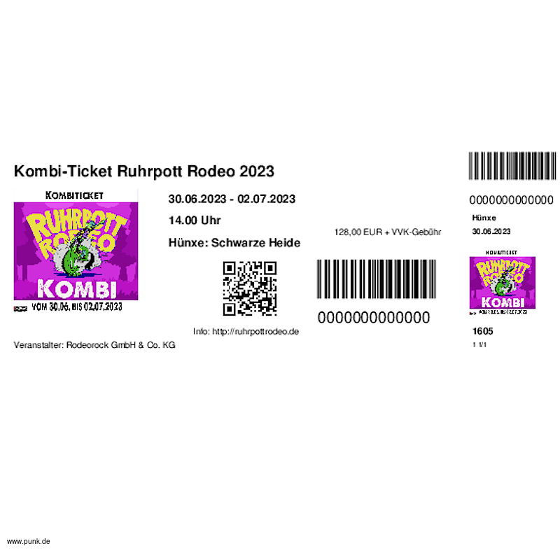 : HardTicket Kombi-Ticket Ruhrpott Rodeo 2023