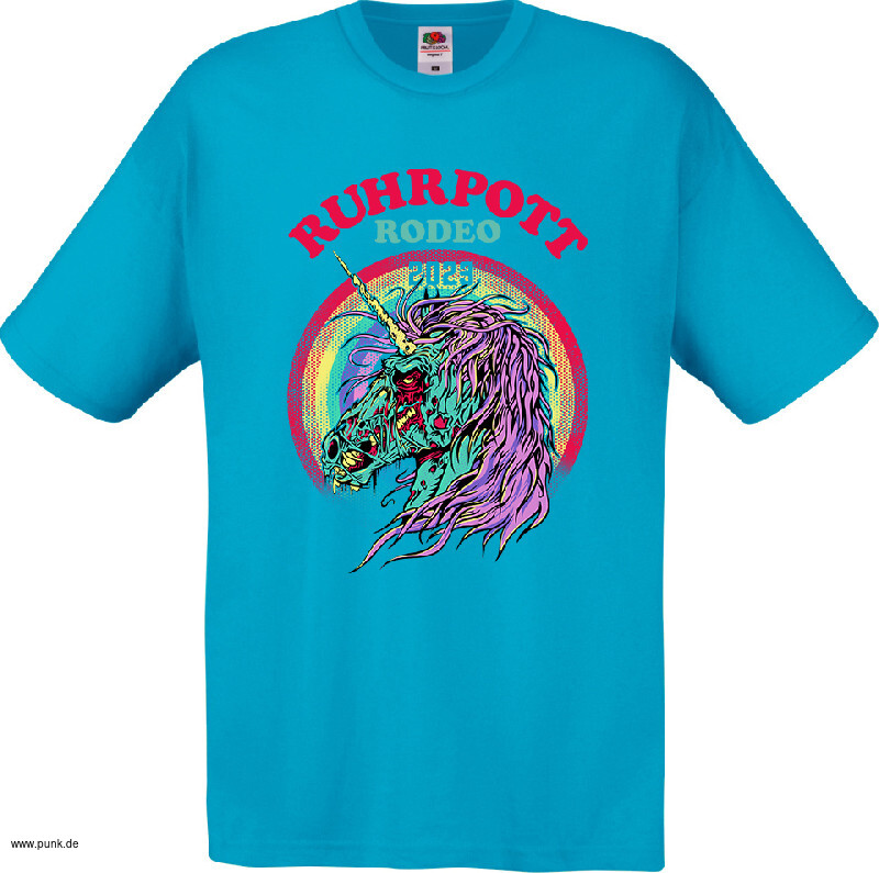 Ruhrpott Rodeo: Zombie-Einhorn T-Shirt, blau